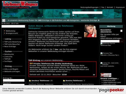 Telefonsex Webspace - Der Anzeigenmarkt