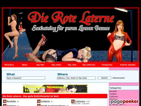 mehr Information : Die Rote Laterne -  Sexkatalog für das horizontale Gewerbe